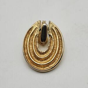 Vintage Monet Gold Tone Clip On Earring Single Replacement Teardrop Signed